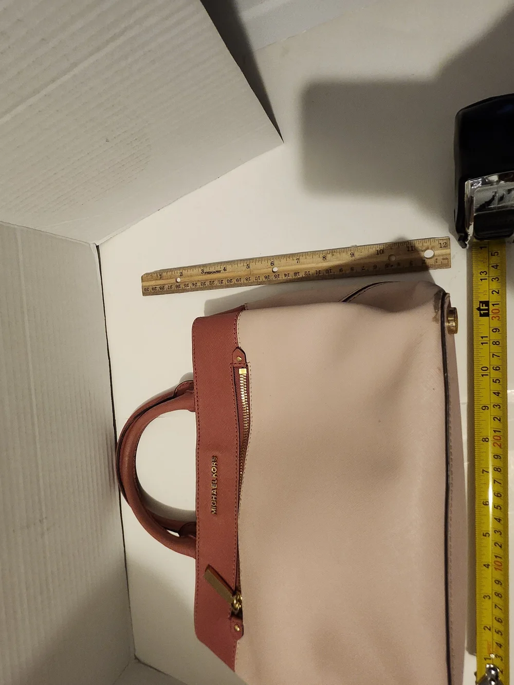 Michael Kors Blush Pink and Brown Top-Handle Satchel